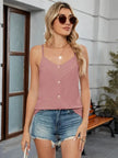 Decorative Button V-Neck Cami  Style Ratio