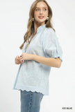 Umgee Textured Pintuck Blouse  Style Ratio