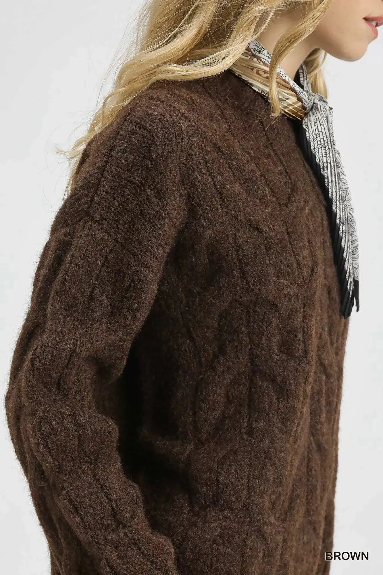 Umgee Cable Knit Cozy Sweater  Style Ratio