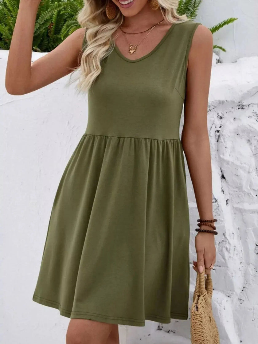 V-Neck Sleeveless Mini Dress  Style Ratio