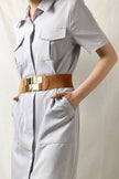 Geometric Buckle Elastic Wide Belt  Style Ratio