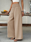 Smocked Waist Wide Leg Pants - Style Ratio