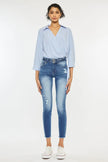 Kancan Distressed Raw Hem High Waist Jeans  Style Ratio