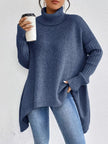 Turtleneck High-Low Hem Sweater  Style Ratio