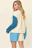 Double Take Full Size Contrast Drop Shoulder Top and Shorts Set  Style Ratio