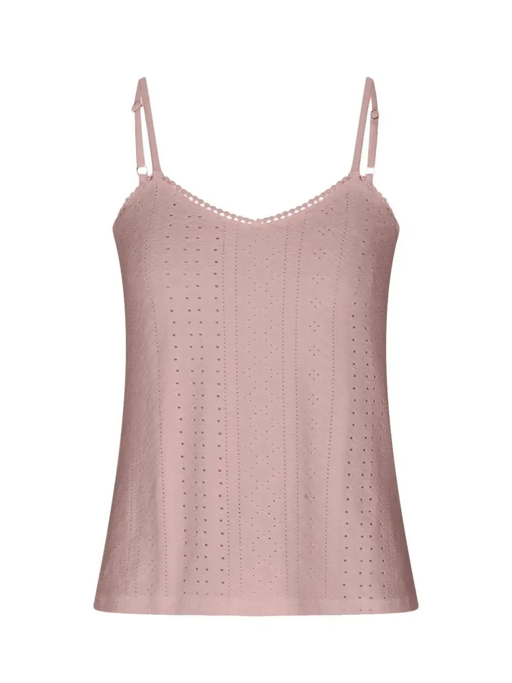 Eyelet Lace Detail V-Neck Cami  Style Ratio