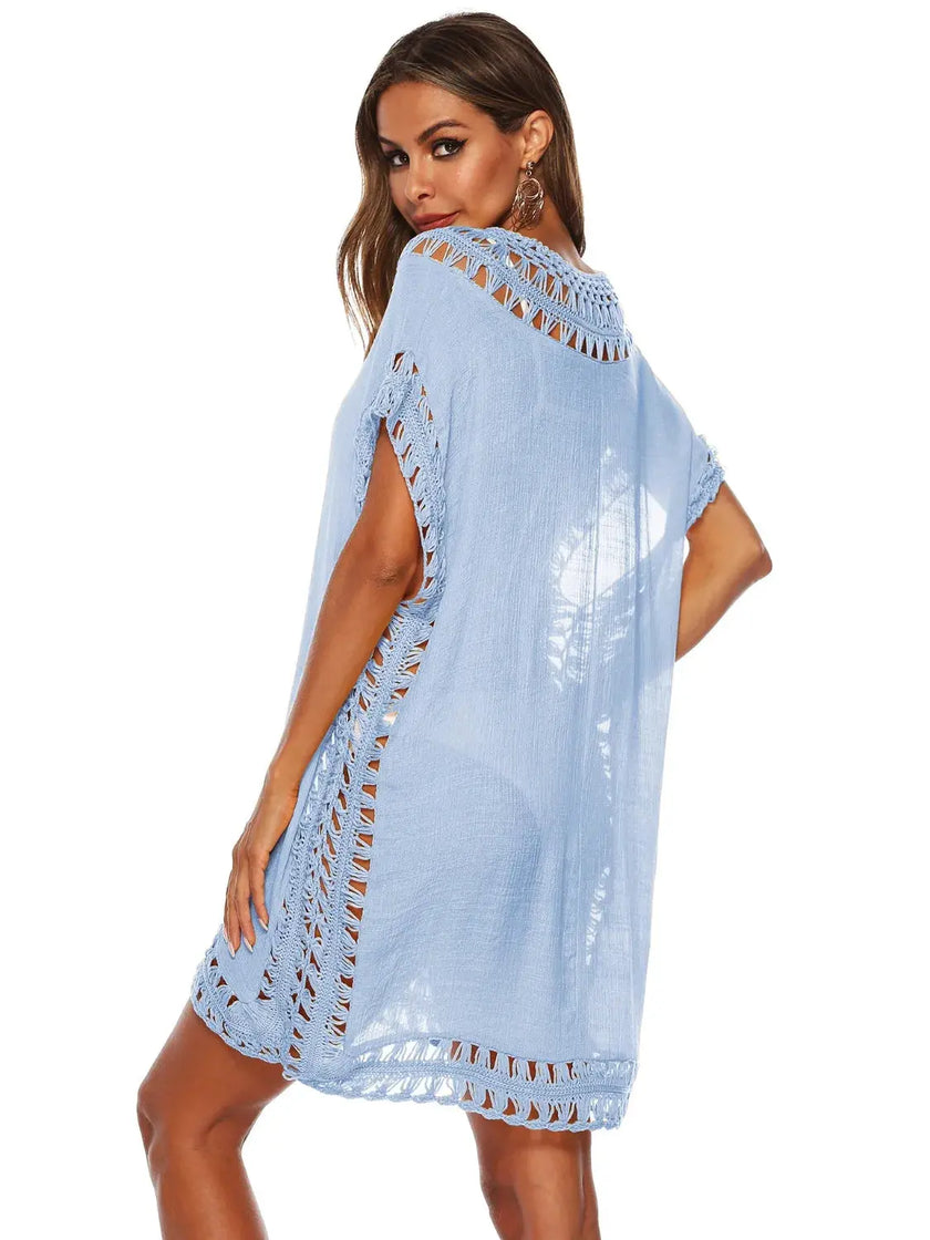 Bohemian Crochet Trim Beach Cover Up  Style Ratio