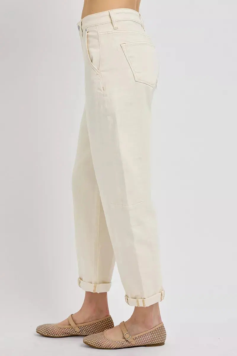 RISEN High Rise Relaxed Barrel Cuffed Jeans  Style Ratio