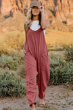 Double Take V Neck Sleeveless Jumpsuit with Pockets  Style Ratio