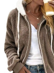 Full Size Cozy Fleece Zip-Up Hooded Jacket  Style Ratio