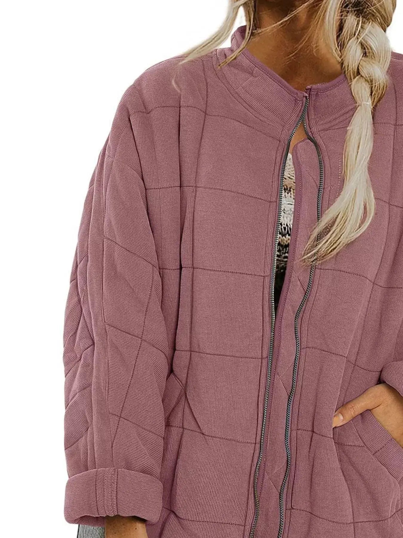 Quilted Zip Up Outerwear  Style Ratio