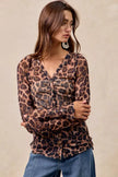 BiBi Leopard Printed Mesh Long Sleeve Top  Style Ratio