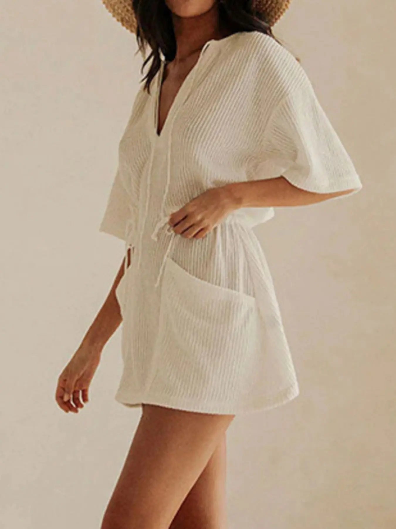 Relaxed Fit Half Sleeve Cover-Up  Style Ratio