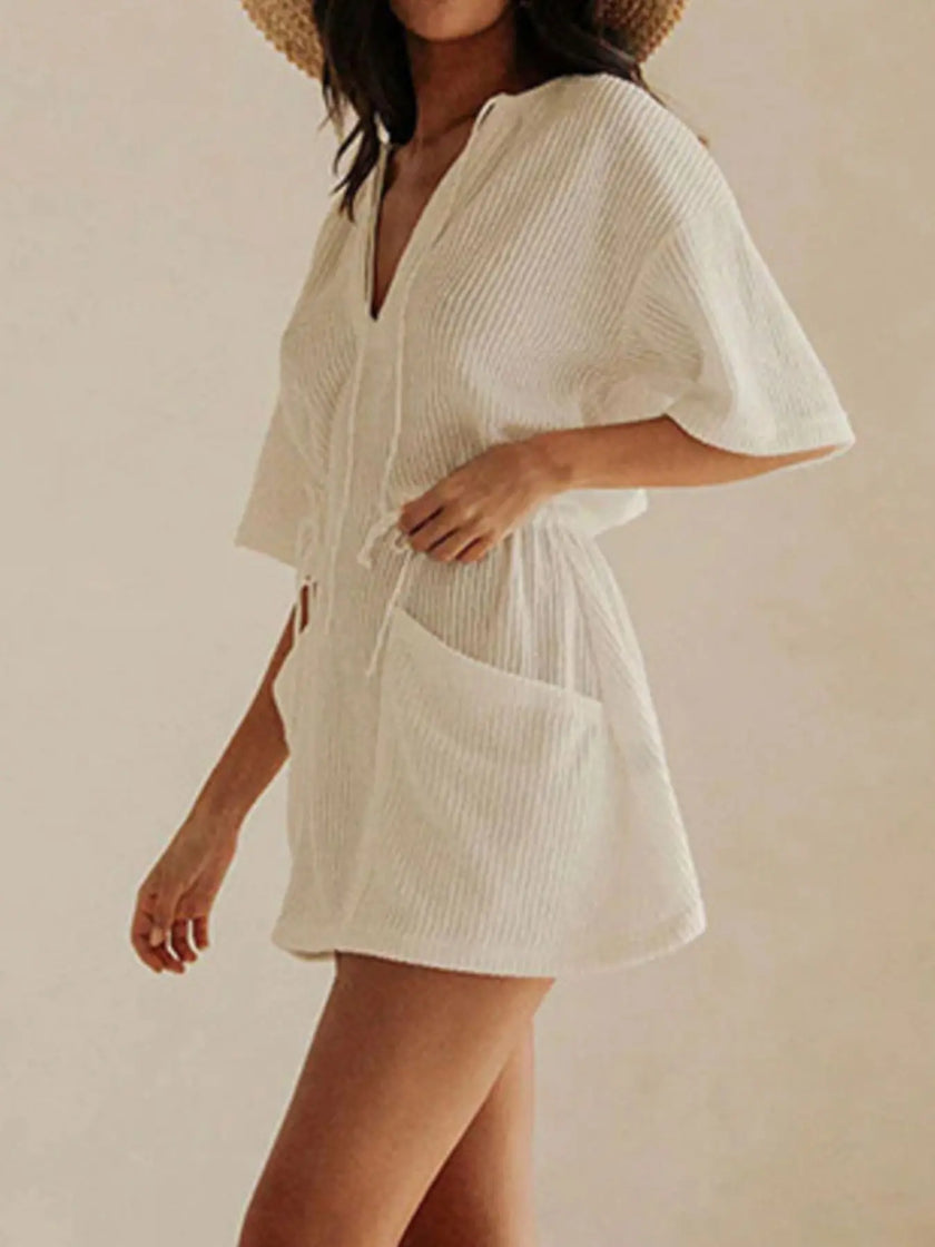 Relaxed Fit Half Sleeve Cover-Up  Style Ratio