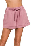 Zenana Textured Knit Drawstring Shorts  Style Ratio