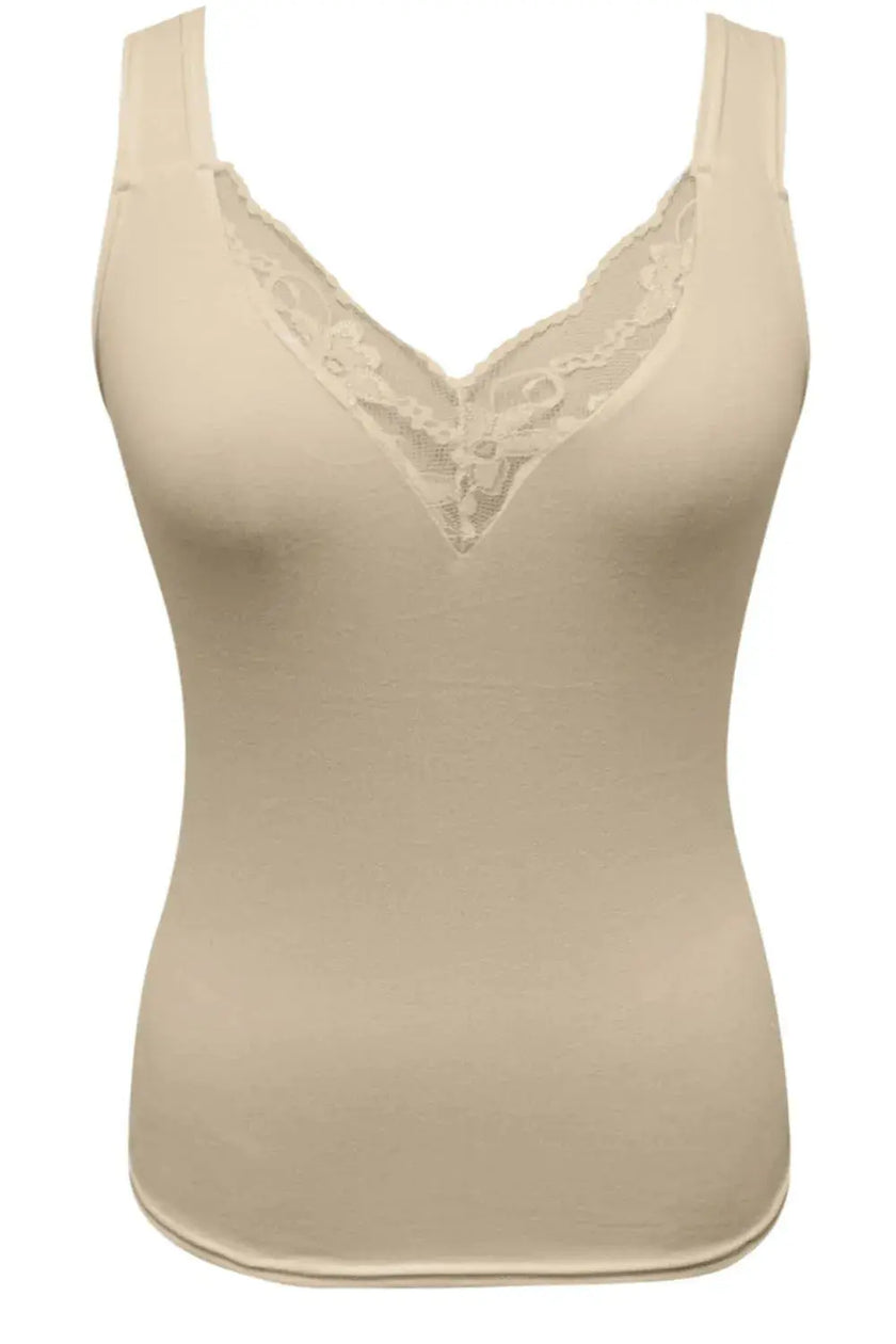 Full Size Lace Detail V-Neck Tank  Style Ratio