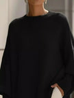 Ribbed Batwing Sleeve Oversized Sweater  Style Ratio