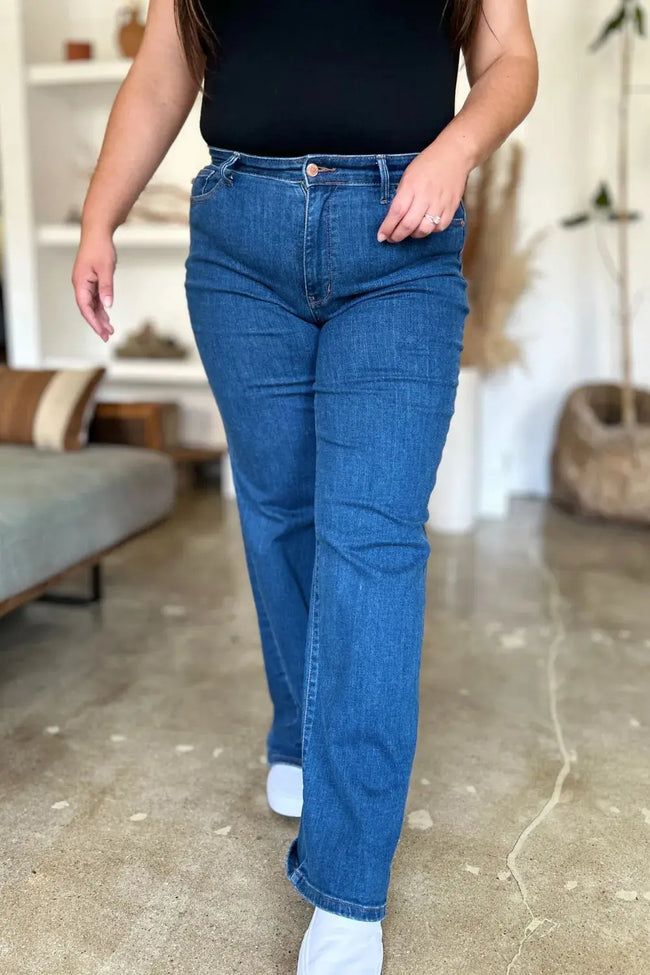 Judy Blue Full Size Tummy Control Straight Jeans  Style Ratio