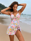 Twisted Front Crisscross Double Spaghetti Strap One-Piece Swimwear  Style Ratio