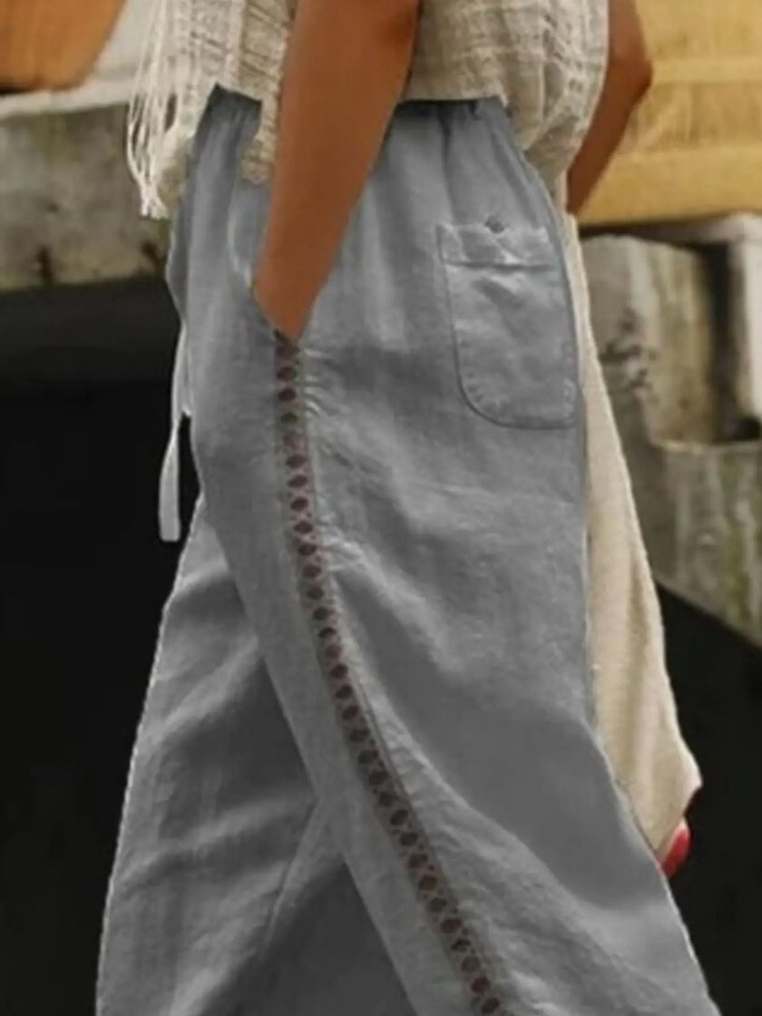 Hollow Out Trim Cropped Pants  Style Ratio