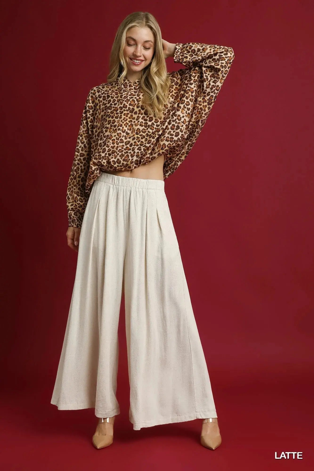 Umgee Leopard Print Balloon Sleeve Blouse  Style Ratio