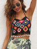 Geometric Halter Neck Swim Top  Style Ratio