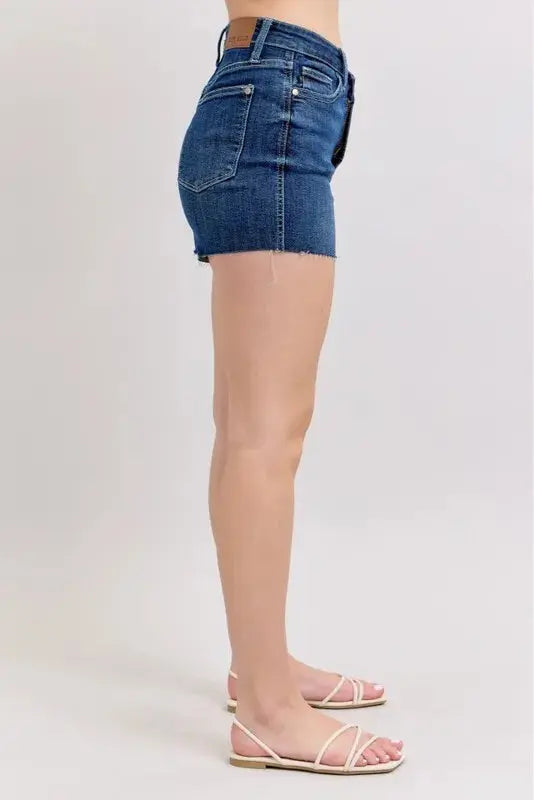 Judy Blue High Waist Criss-Cross Waistband Denim Shorts  Style Ratio