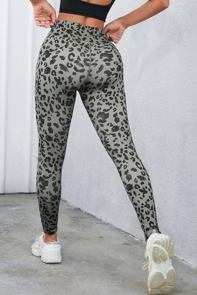 Leopard Print Wide Waistband Leggings  Style Ratio