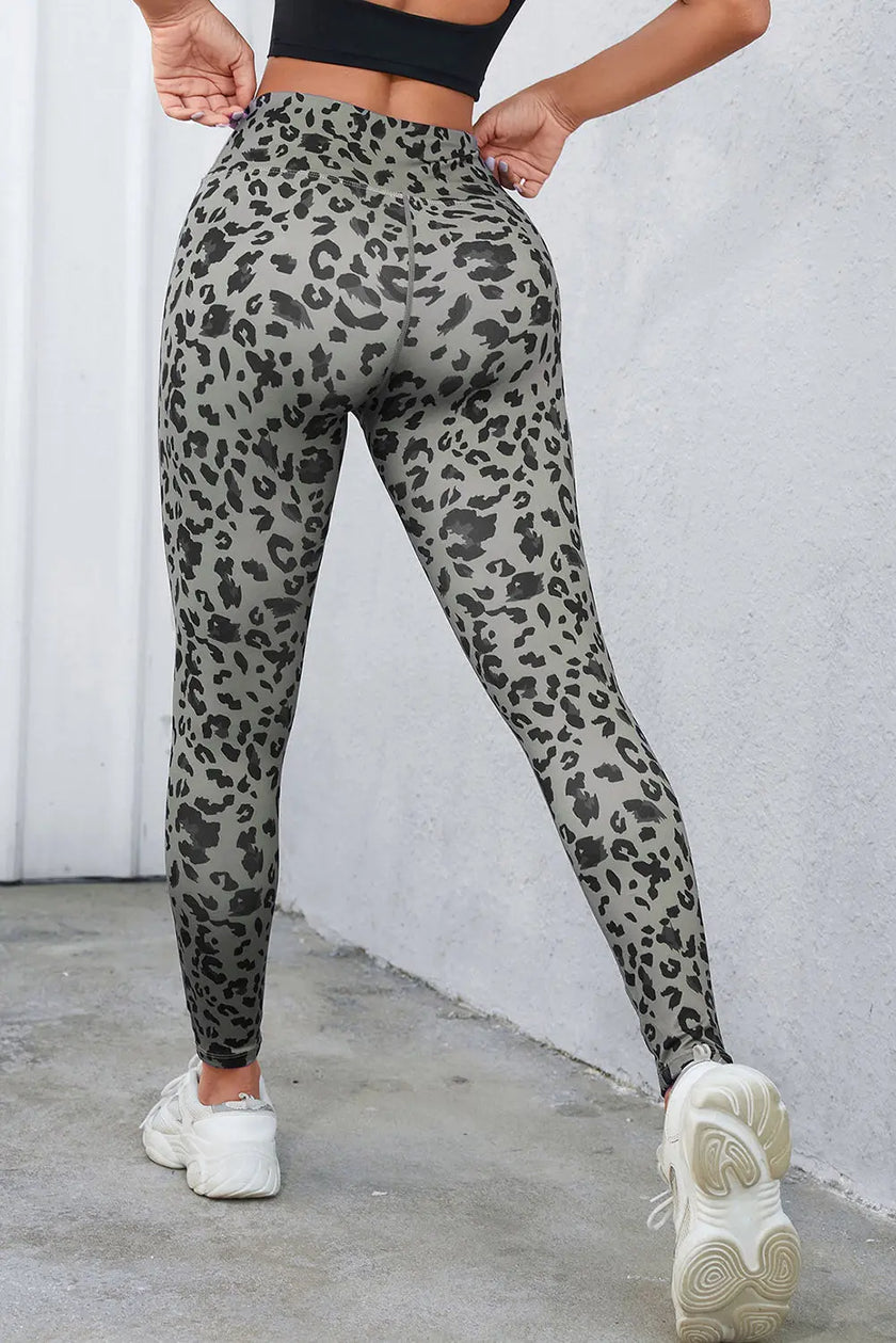 Leopard Print Wide Waistband Leggings  Style Ratio
