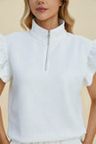 Double Take Full Size Texture Flounce Sleeve Top and Shorts Set  Style Ratio