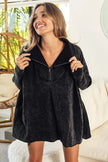 BiBi Vintage Washed Quilted Half Zip Top  Style Ratio