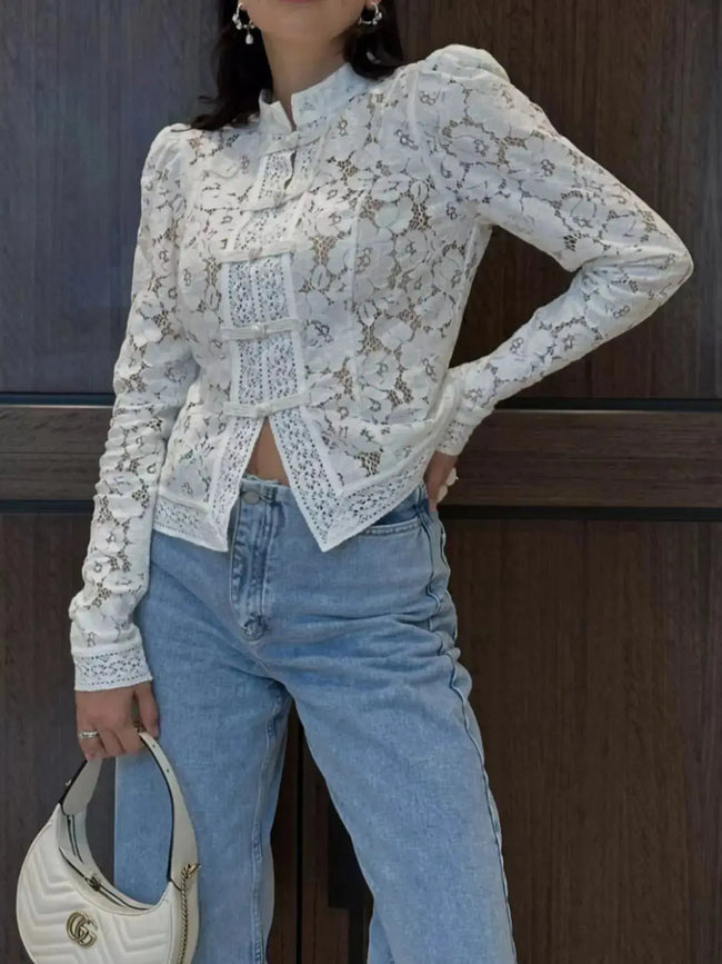 Lace Button-Up Shirt  Style Ratio