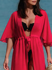 Solid Color Flutter Sleeve Cover Up  Style Ratio