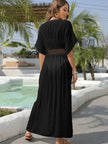 Lace Trim Plunging Beach Cover Up  Style Ratio