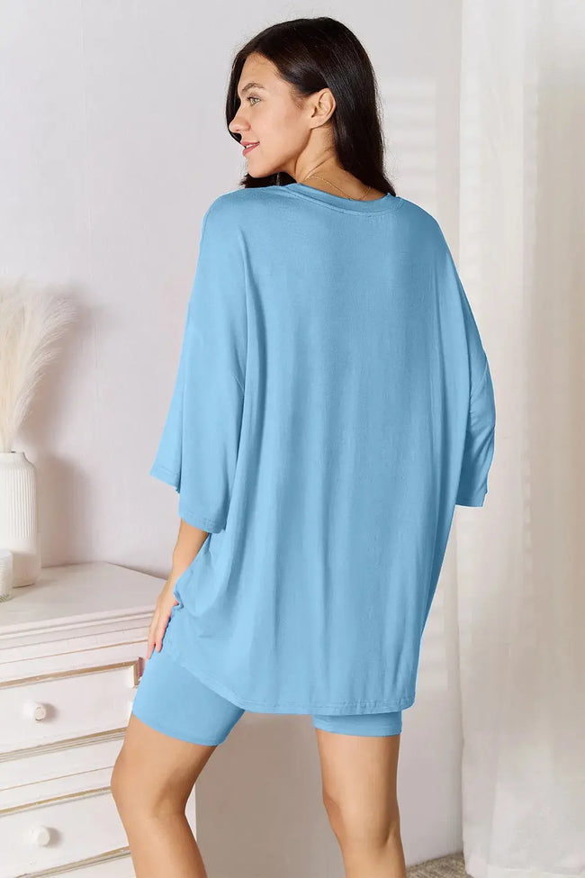 Basic Bae Bamboo Full Size Drop Shoulder Shirt and Shorts Loungewear  Style Ratio