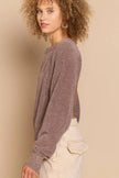 POL Round Neck Backless Sweater with Ribbed Edge  Style Ratio