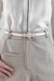 Flower Decor Skinny PU Belt  Style Ratio