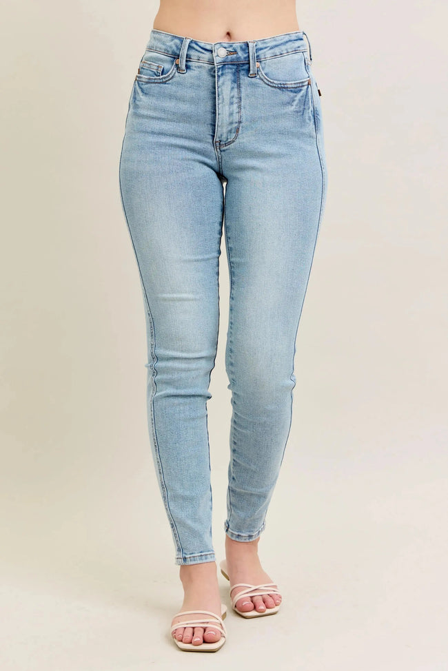 Judy Blue High Rise Tummy Control Vintage Wash Skinny Jeans  Style Ratio