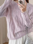 Cable-Knit Round Neck Sweater  Style Ratio