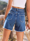 Raw Hem High Waist Denim Shorts  Style Ratio