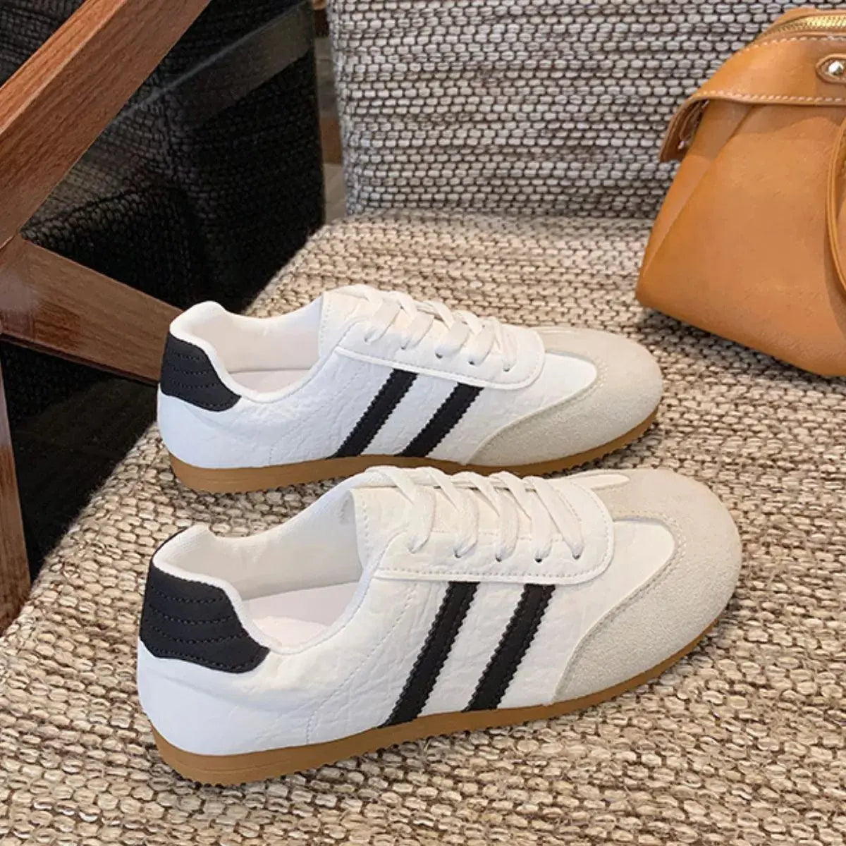 Striped Lace Up Casual Sneakers  Style Ratio