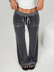 Velvet Flare Pants with Drawstring  Style Ratio