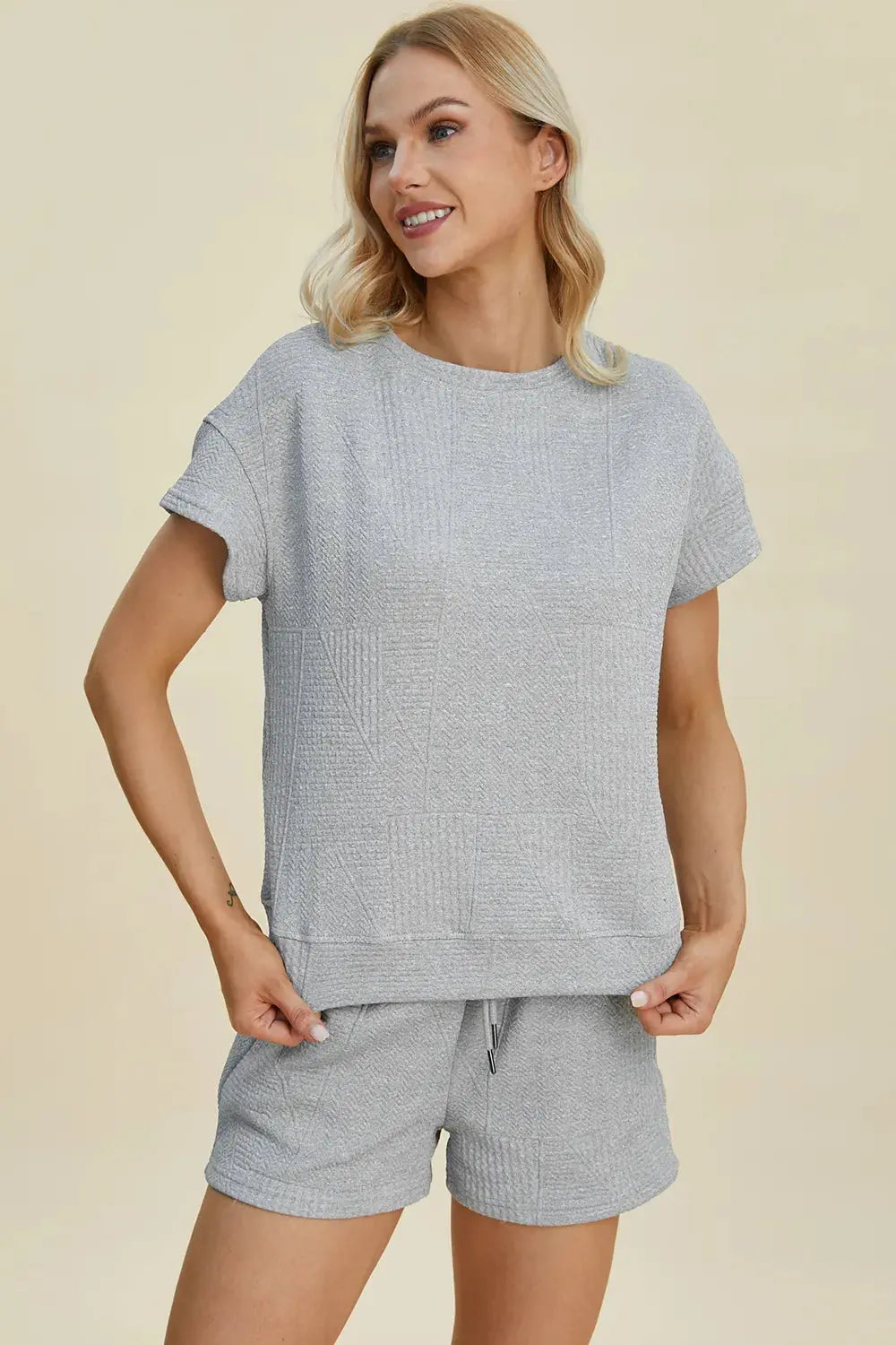 Double Take Short Sleeve Top and Shorts Set  Style Ratio