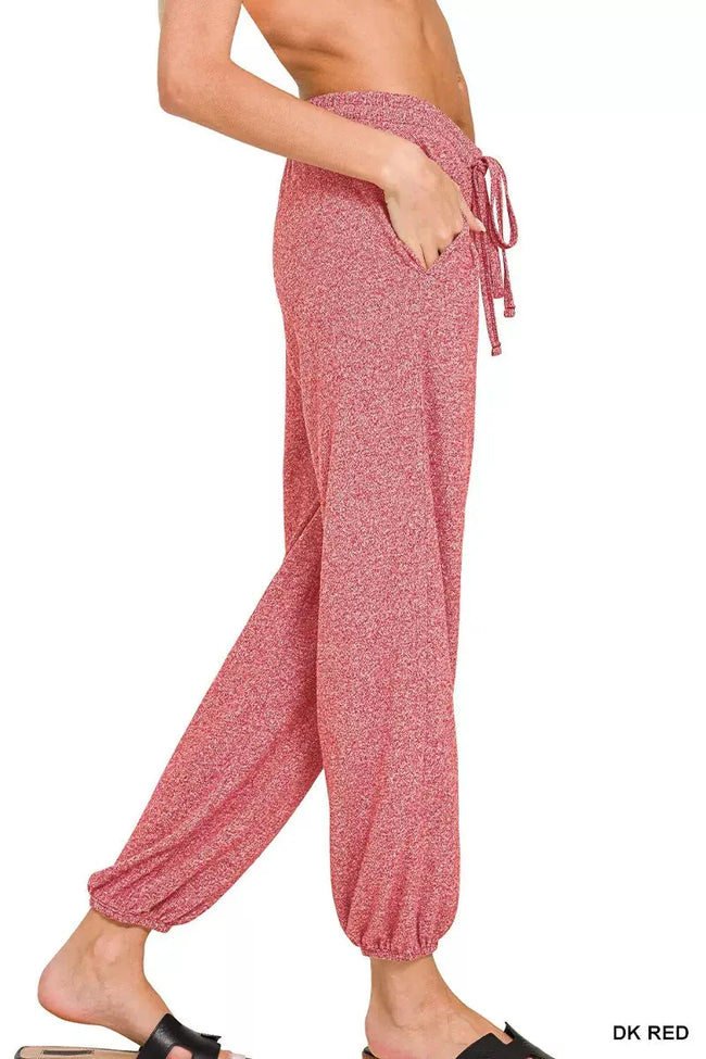 Zenana Soft Melange Hacci Jogger  Style Ratio