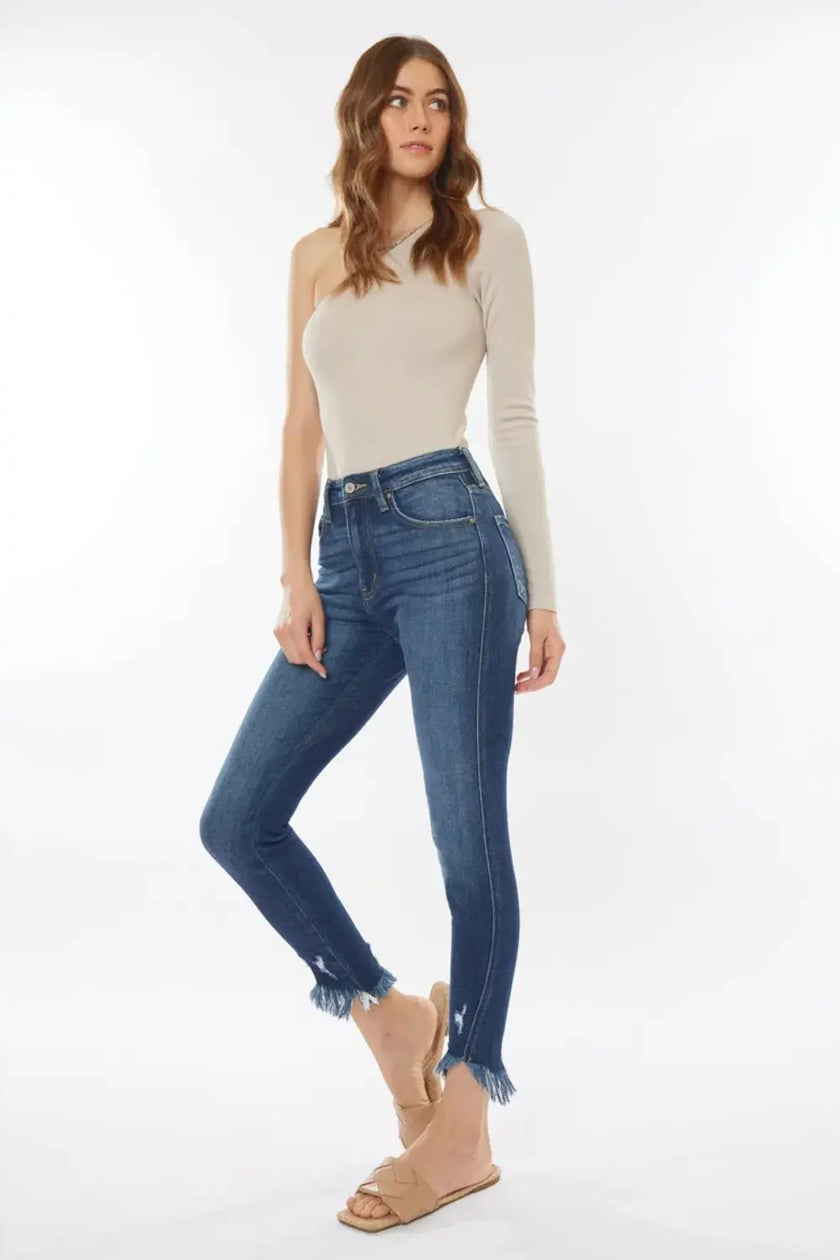 Kancan Raw Hem High Waist Cropped Jeans  Style Ratio