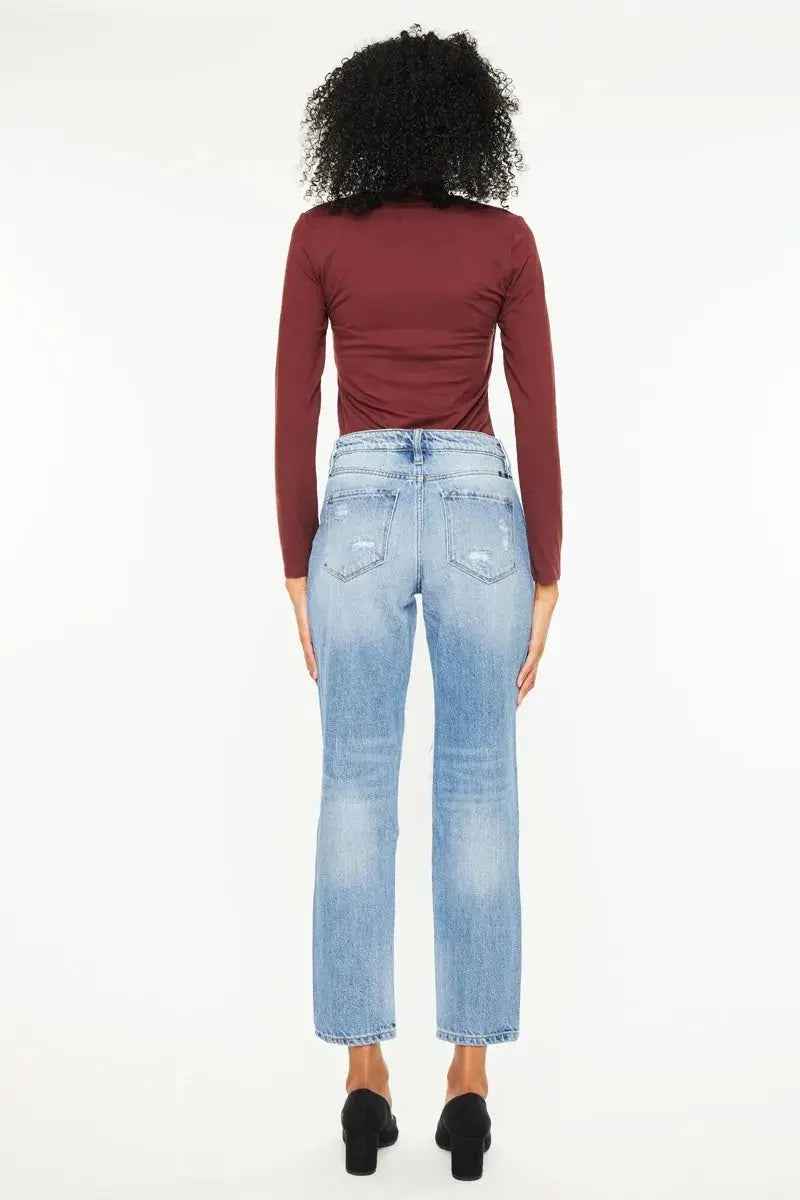 Kancan High Rise Distressed Boyfriend Jeans  Style Ratio