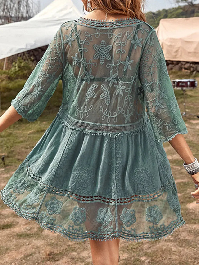 Lace Detail Plunge Cover-Up  Style Ratio