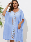 Crochet Trim V-Neck Beach Cover Up  Style Ratio
