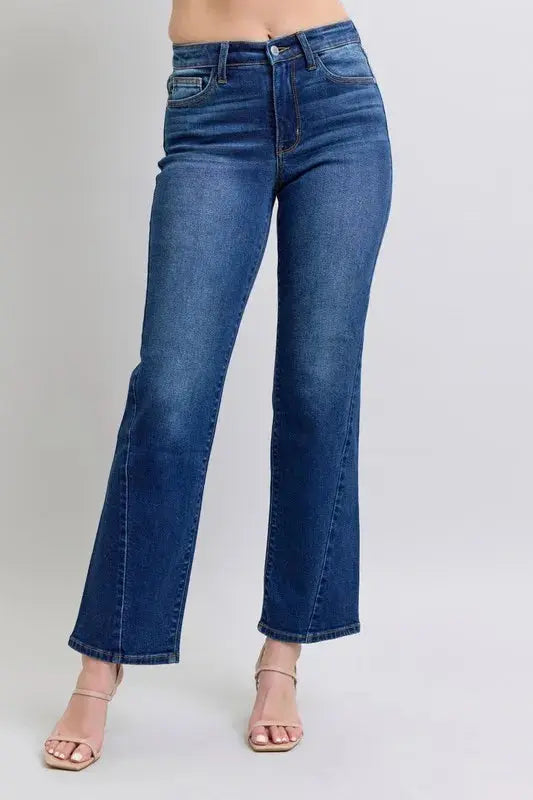 Judy Blue Full Size Side Seam Detail Straight Jeans with Pockets  Style Ratio