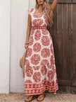 Printed V-Neck Cap Sleeve Dress  Style Ratio